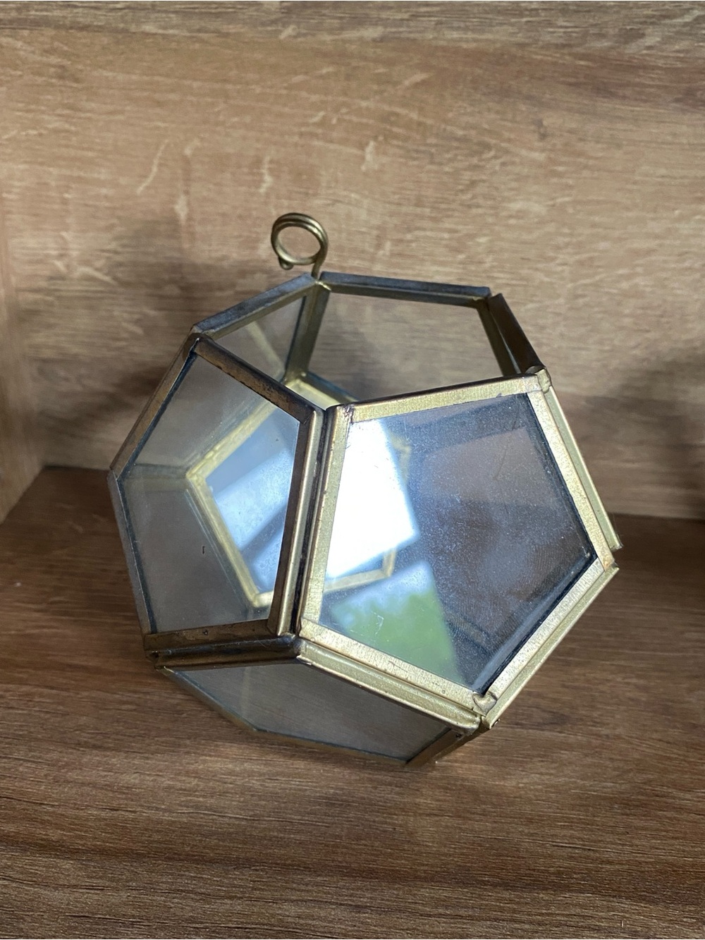 Brass Geometric Display or Hanging Terrarium - Set of 3 - Picture 4 of 4